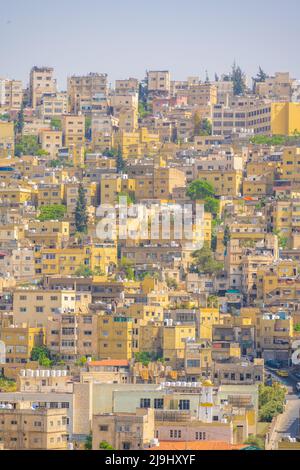 Gehäuse auf den Hügeln von Amman vom Hügel der Zitadelle Stockfoto