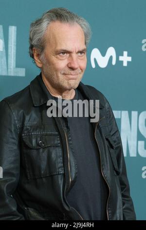Madrid, Spanien. 23.. Mai 2022. Jose Coronado nimmt an der Premiere von „El Comensal“ im Kino Paz in Madrid Teil. (Foto: Atilano Garcia/SOPA Images/Sipa USA) Quelle: SIPA USA/Alamy Live News Stockfoto
