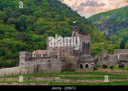 Schloss Sooneck am Mittelrhein in Deutschland Stockfoto