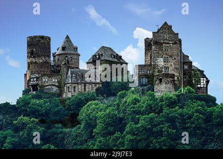 Schloss Schönburg am Mittelrhein in Deutschland Stockfoto