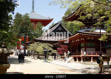 Präfektur Wakayama, Japan, 2022/03/05 , der Berg Kōya ( Kōya-san) ist eine große Tempelsiedlung in der Präfektur Wakayama, Japan südlich von Osaka. In t Stockfoto