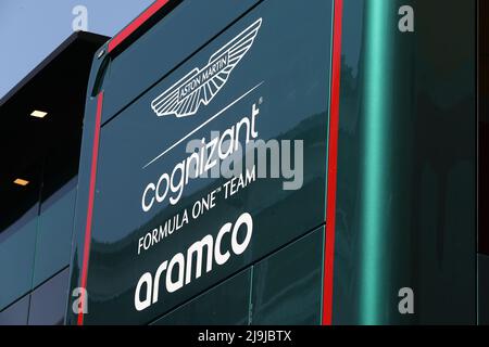 Barcelona, Spanien. 22.. Mai 2022. Aston Martin Aramco Cognizant F1 TEAMLOGO während DER FORMEL 1 PIRELLI GRAN PREMIO DE EspaÃ&#X91;A 2022 Race, Formel 1 Championship in Barcelona, Spanien, Mai 22 2022 Quelle: Independent Photo Agency/Alamy Live News Stockfoto