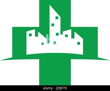Stadt medizinische Gesundheit Logo Symbol Illustration Markenidentität Stock Vektor
