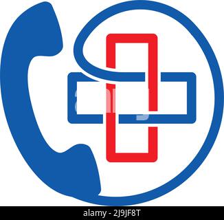 Rufen Sie Medical Health Logo Icon Illustration Markenidentität Stock Vektor