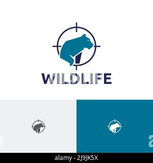 Tierschutz Tiger Animal Shot Hunter Target Logo Stock Vektor