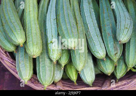 Frischer und gesunder Snake Gourd Vorrat im Laden Stockfoto