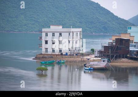 würfelhaus in Tai o Village, hongkong Stockfoto