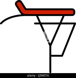 Symbol Für Den Gepäckträger Des Fahrrads. Editierbare Fett Formatigte Kontur Mit Farbfüllungsdesign. Vektorgrafik. Stock Vektor