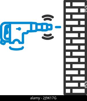 Symbol Der Lochwand. Editierbare Fett Formatigte Kontur Mit Farbfüllungsdesign. Vektorgrafik. Stock Vektor