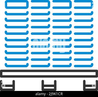 Symbol Der Baupalette. Editierbare Fett Formatigte Kontur Mit Farbfüllungsdesign. Vektorgrafik. Stock Vektor