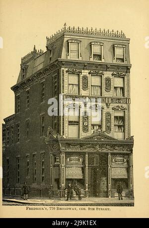 Fredrick's, 770 Broadway Ecke 9. Street 1889 aus dem Reiseführer "illustrierte New York City und Umgebung. A descriptive Guide to Places of Interest ' von Charles W Hobbs, Erscheinungsdatum 1889 Herausgeber New York, C.W. Hobbs & co Stockfoto