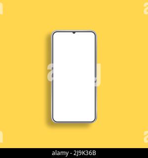 Modernes, realistisches Telefon. Smartphone leerer Bildschirm, Handy-Mockup. Vektorgrafik. Stock Vektor