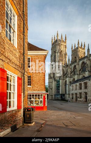 Sonnenaufgang im York Minster, Stadt York, England. Stockfoto