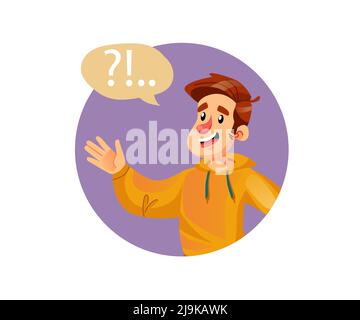 Flacher Cartoon glücklichen Charakter in fröhlicher Stimmung, positive Emotionen Vektor Illustration Konzept Stock Vektor