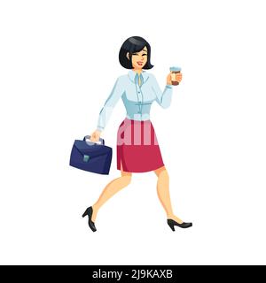 Flacher Cartoon Geschäftsmann Charakter auf leerem Hintergrund, Business Mode Lifestyle Vektor Illustration Konzept Stock Vektor