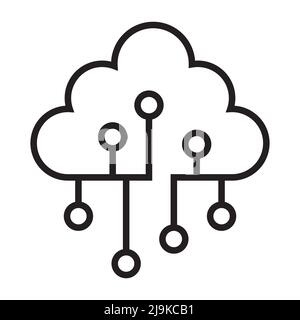 internet der Dinge Icon Vektor Cloud Service Zeichen für Grafik-Design, Logo, Website, Social Media, mobile App, UI-Abbildung Stock Vektor