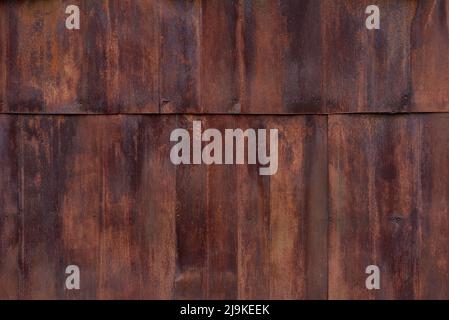 Rostige Blechwand als Hintergrund Stockfoto