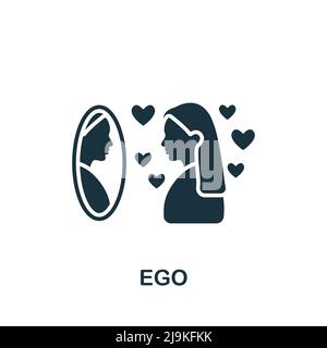 Ego-Symbol. Einfaches linientelisches Psychologie-Symbol für Vorlagen, Webdesign und Infografiken. Stock Vektor