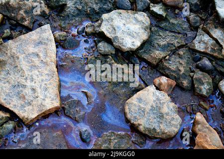 Verschmutzter Strand Stockfoto