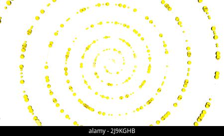 3D Ölblasen isoliert. Goldgelbe Ölflüssigkeit tropft auf leeren weißen Hintergrund. Hochwertige 3D-Illustration Stockfoto