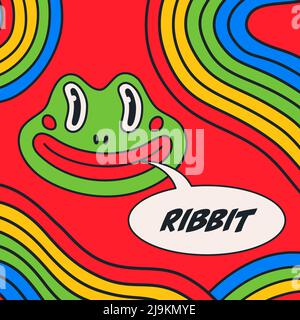 Cartoon Vektor lustig niedlichen Frosch, Comic-Figuren Stock Vektor