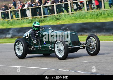 Martin Stretton, Frazer Nash Monoposto, Eine F P Fane Trophy, ein Einzelfahrer, 20-minütiges Rennen für den Kettenantrieb der Vorkriegszeit, Frazer Nash, Goodwood 79. Mem Stockfoto