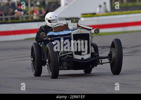 Hamish Monro, Frazer Nash Super Sports, Eine F P Fane Trophy, ein Einzelfahrer, 20-minütiges Rennen für den Kettenantrieb der Vorkriegszeit, Frazer Nash, Goodwood 79. Mem Stockfoto