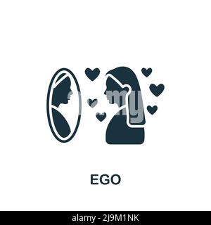 Ego-Symbol. Monochrom Simple Psychology Icon für Vorlagen, Webdesign und Infografiken Stock Vektor
