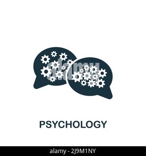 Psychologie-Symbol. Monochrom einfaches Psychologie-Symbol für Vorlagen, Webdesign und Infografiken Stock Vektor