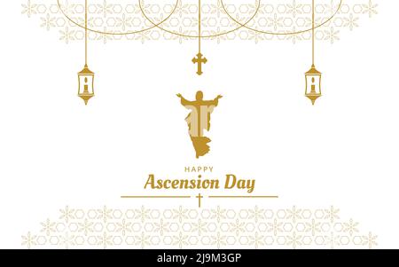 Vektor-Illustration Für Grußkarten Zum Happy Ascension Day Stock Vektor