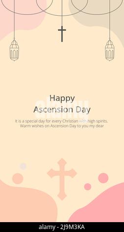 Happy Ascension Day Social Media Template Vektorgrafik Stock Vektor