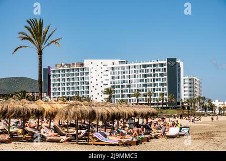 Hard Rock Hotel, Playa del Bossa, Eivissa, Balearen, Spanien, Europa Stockfoto