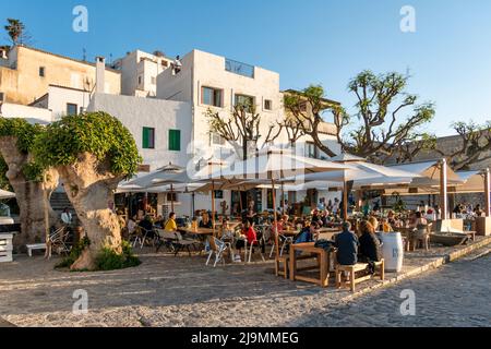 Restaurant Placa del Solza, Eivissa, Ibiza, Balearen, Spanien, Europa Stockfoto