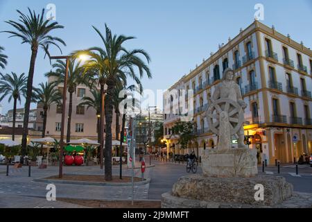 Seemann Denkmal, Ibiza Stadt, Ibiza, Eivissa, Balearen Inseln, Spanien, Europa Stockfoto