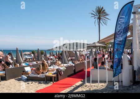 Nassau Beach Club, Playa del Bossa, Platja d'en Bossa, Eivissa, Balearen, Spanien, Europa Stockfoto