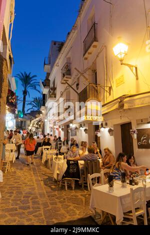 Dalt Vila, Ibiza-Stadt, UNESCO Weltkulturerbe, historische Altstadt, Eivissa, Ibiza, Pityusen, Balearen, Insel, Spanien, Europa Stockfoto