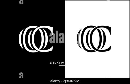 Alphabet Letters OC, CO Abstract Logo Vector Template Stock Vektor