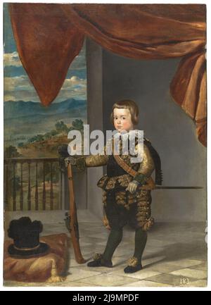 Titel: Prinz Baltasar Carlos Schöpfer: Diego Rodríguez de Silva y Velázquez Datum: c. 1636 Maße: 158 x 113 cm Medium: Öl auf Leinwand Ort: Museo Nacional del Prado Stockfoto