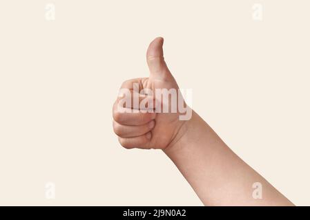 Daumen nach oben Mann Hand mit der Faust. Stockfoto