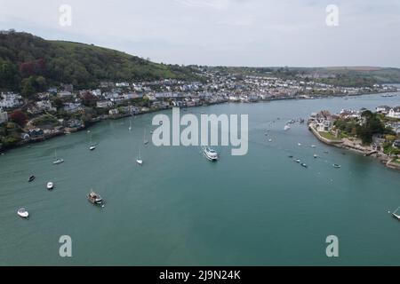 Dartmouth Stadt Devon England Drohne Luftaufnahme Stockfoto