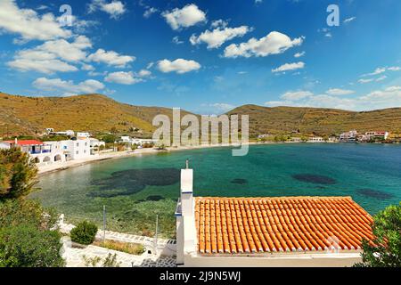 Agios Stefanos Strand der Insel Kythnos in den Kykladen, Griechenland Stockfoto