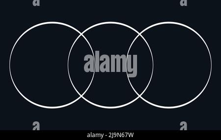 Sich überschneidende, überlappende Kreise, Ringe. Stock Vektorgrafik, Clip-Art Grafiken Stock Vektor