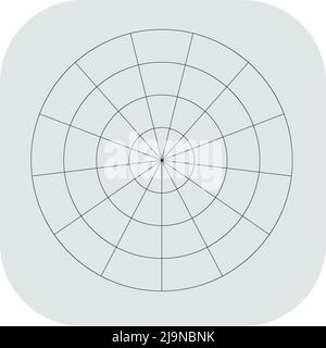 Polares, kreisförmiges Gitter, Netz. Kreisdiagramm, Diagrammelement. Stock Vektorgrafik, Clip-Art Grafiken Stock Vektor