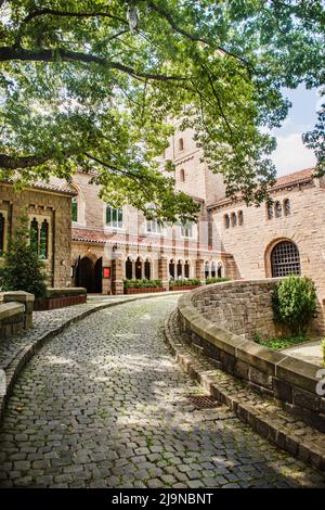 Eingang zum Kloster, manhattan, New York City, New York Stockfoto