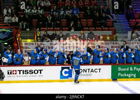 Helsinki, Finnland. 22.. Mai 2022. (Kasachstan) während der Eishockey-Weltmeisterschaft - Kasachstan vs Deutschland, Eishockey in Helsinki, Finnland, Mai 22 2022 Quelle: Independent Photo Agency/Alamy Live News Stockfoto