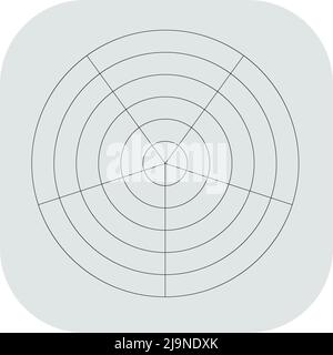 Polares, kreisförmiges Gitter, Netz. Kreisdiagramm, Diagrammelement. Stock Vektorgrafik, Clip-Art Grafiken Stock Vektor