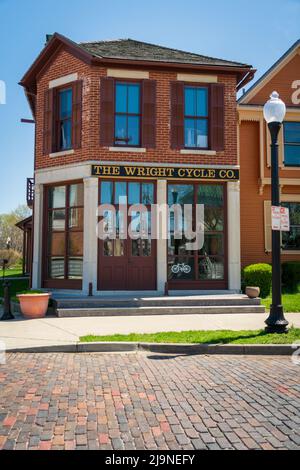 Der Fahrradladen im Wright-Dunbar Interpretive Centre und Plaza Stockfoto