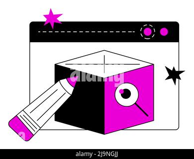 Suche nach Browser-Tools - bunte flache Design Stil Illustration Stock Vektor
