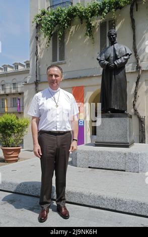 TURIN, ITALIEN - 24. MAI 2022: P. Fernández Artime Ángel, Rektor der Kongregation der Salesianer und Nachfolger von Don Bosco im Jahr 10. Stockfoto