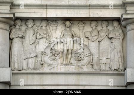 Architektonisches Detail des Lloyds Register of Shipping Gebäudes in der City of London Stockfoto